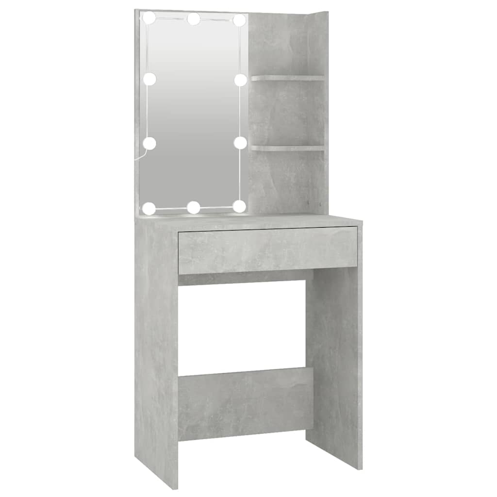 Coiffeuse avec LED Gris béton 60x40x140 cm - XIOS