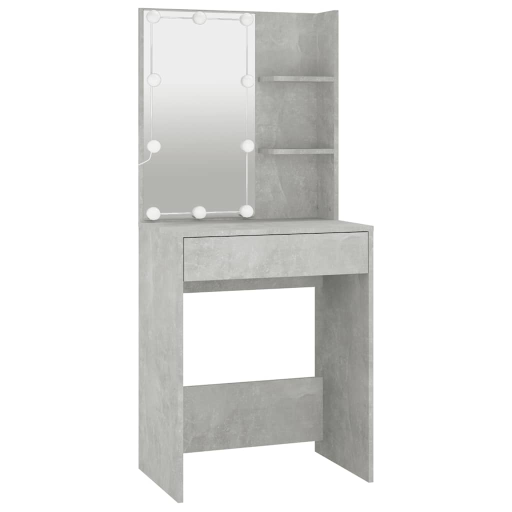 Coiffeuse avec LED Gris béton 60x40x140 cm - XIOS