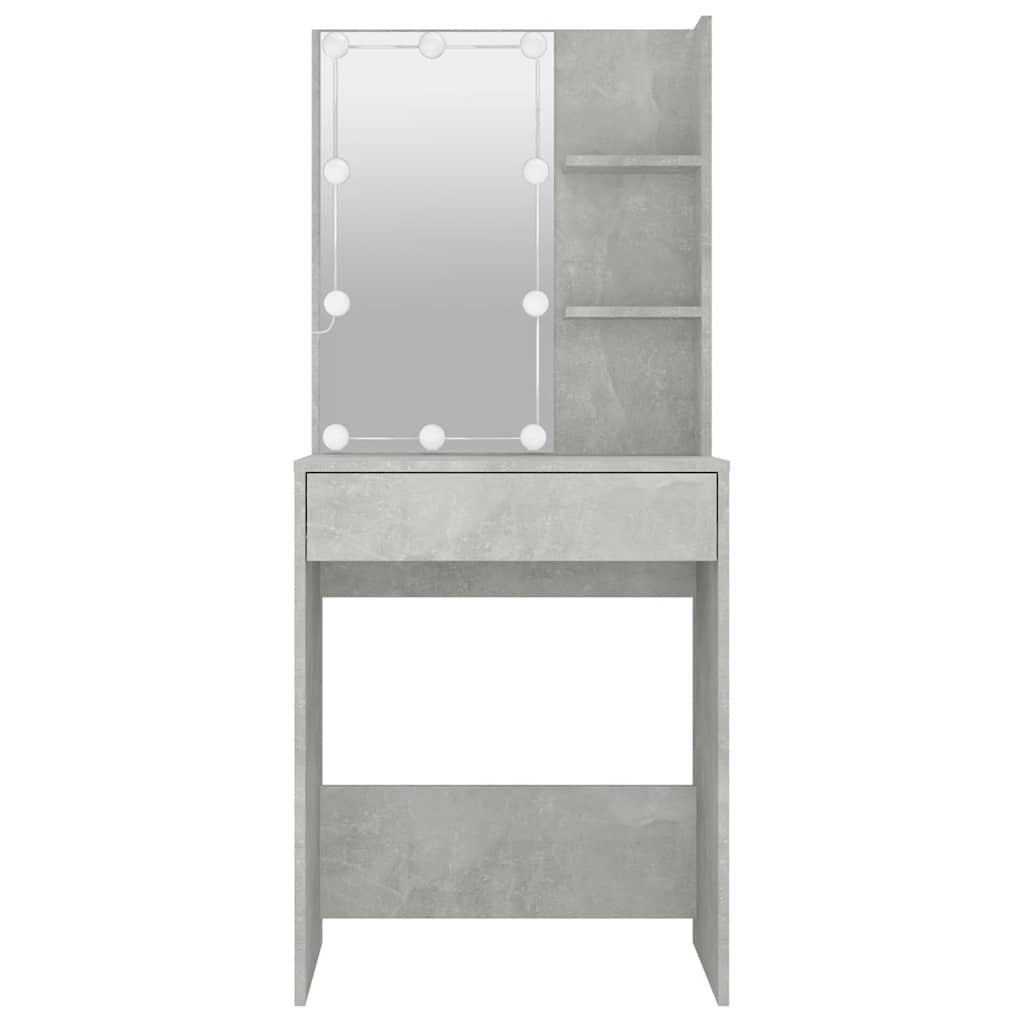 Coiffeuse avec LED Gris béton 60x40x140 cm - XIOS