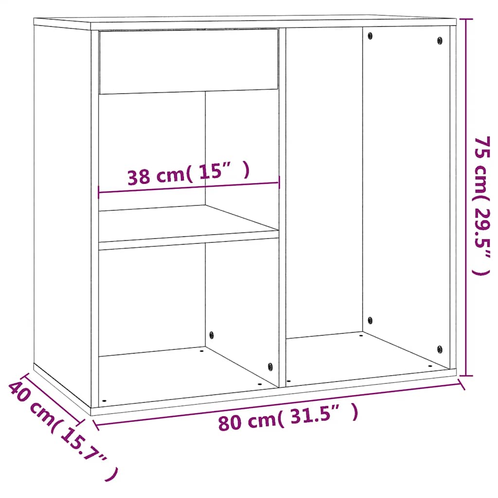 Armoire à cosmétiques noir 80x40x75 cm bois d'ingénierie - XIOS