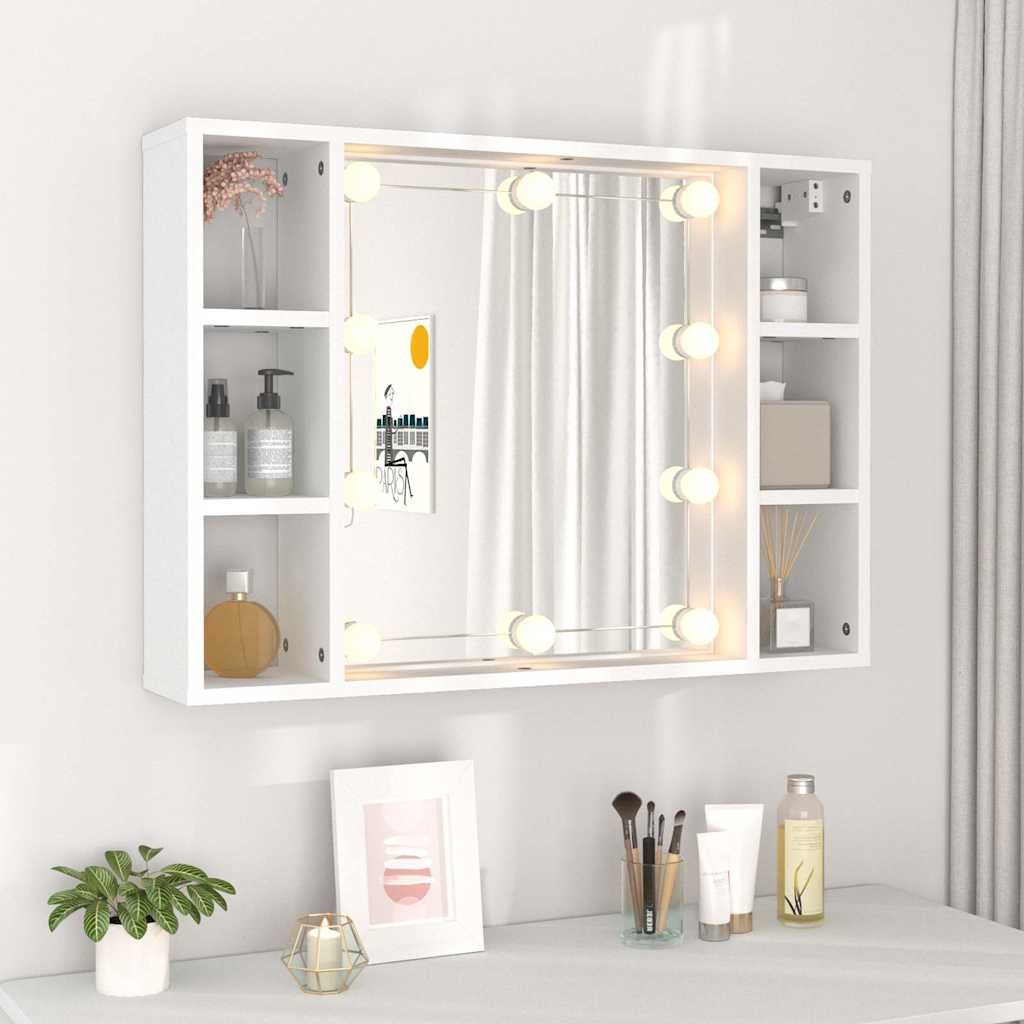 Armoire à miroir avec LED Blanc 76x15x55 cm - XIOS