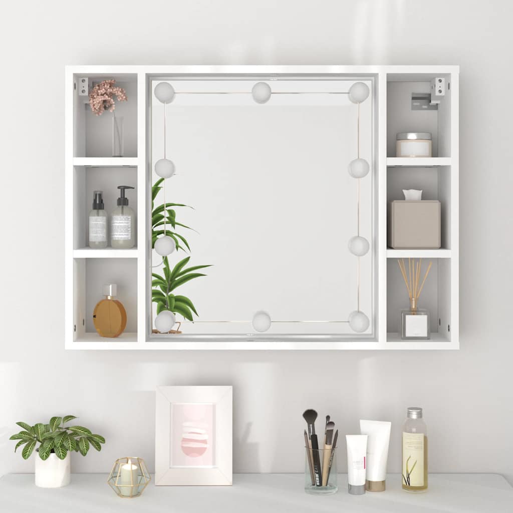 Armoire à miroir avec LED Blanc 76x15x55 cm - XIOS