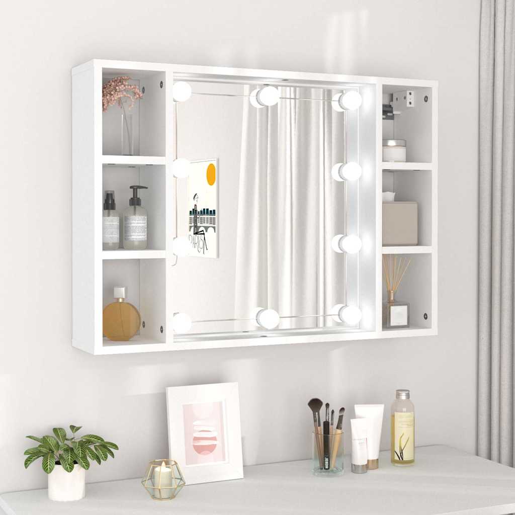 Armoire à miroir avec LED Blanc 76x15x55 cm - XIOS