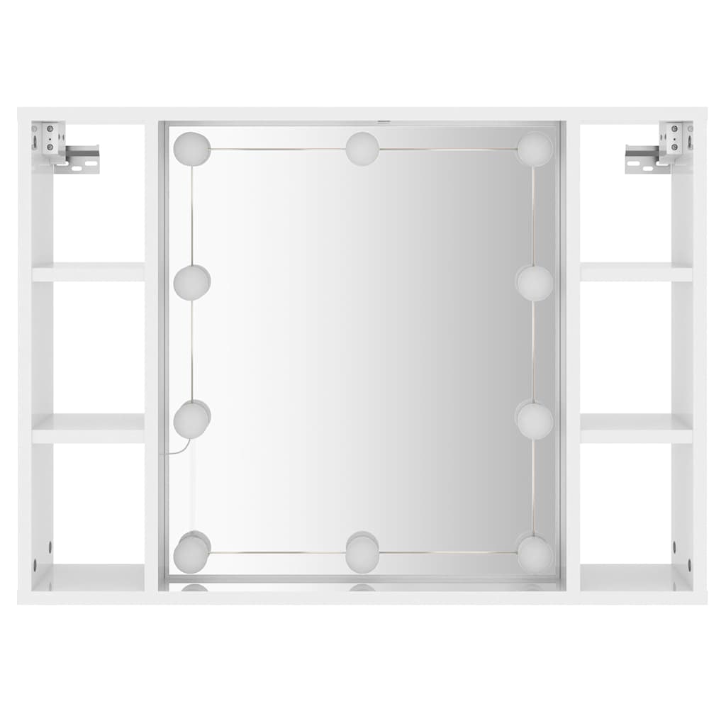 Armoire de miroir avec LED Blanc brillant 76x15x55 cm - XIOS