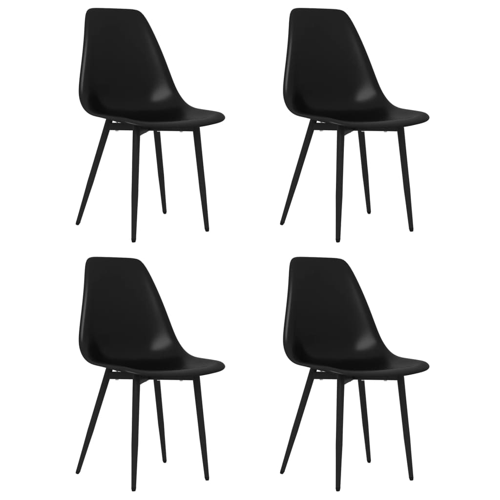 Chaises à manger lot de 4 noir PP - XIOS