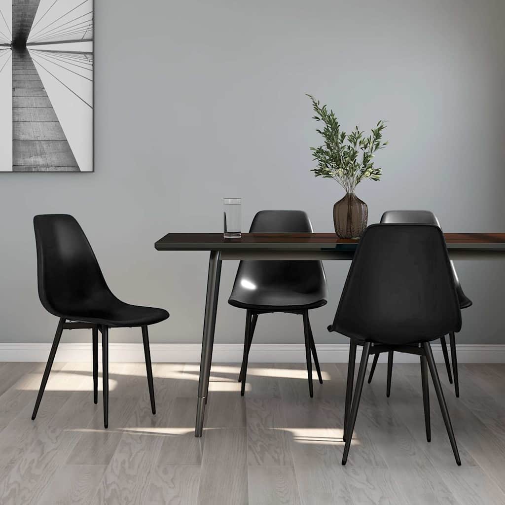 Chaises à manger lot de 4 noir PP - XIOS
