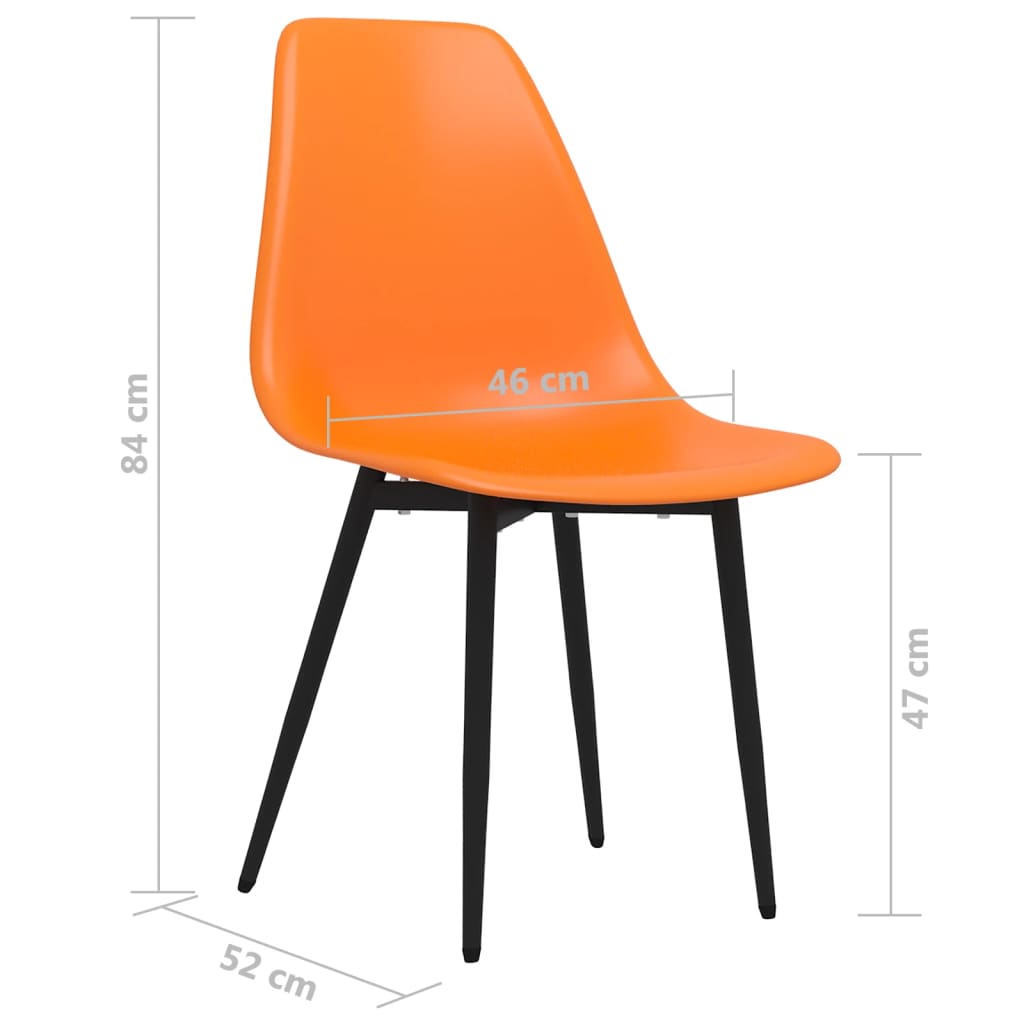 Chaises à manger lot de 4 orange PP - XIOS