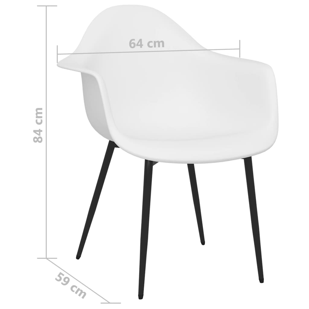 Chaises à manger lot de 2 blanc PP - XIOS