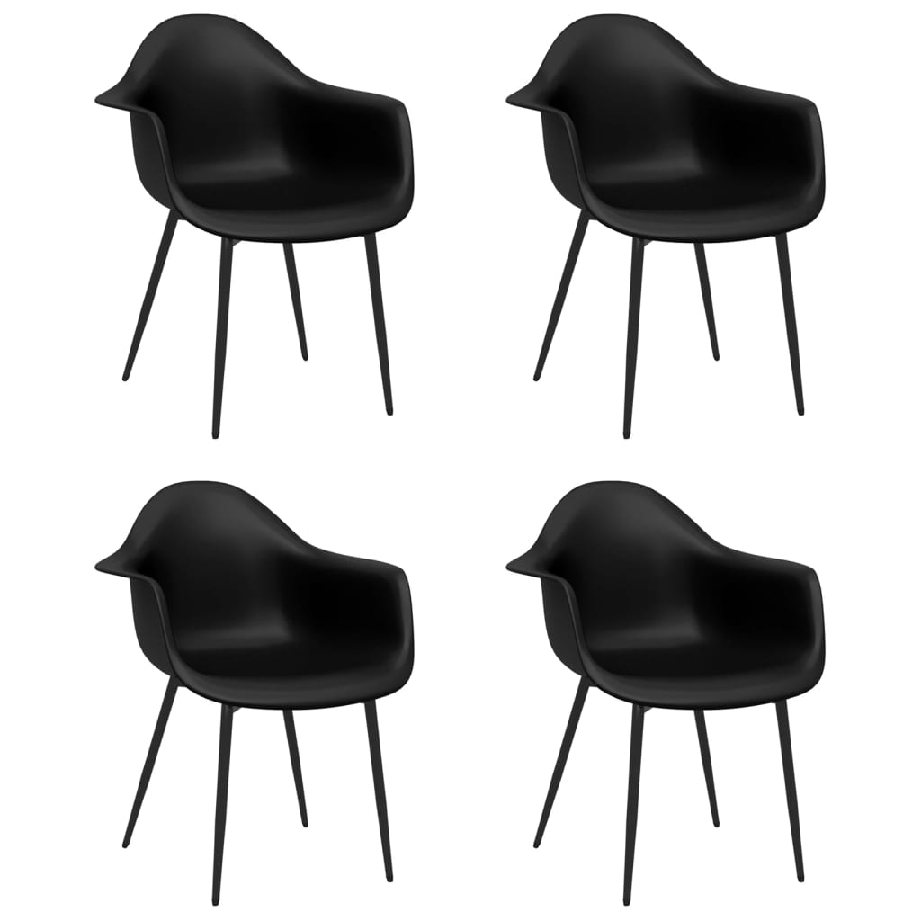 Chaises à manger lot de 4 noir PP - XIOS