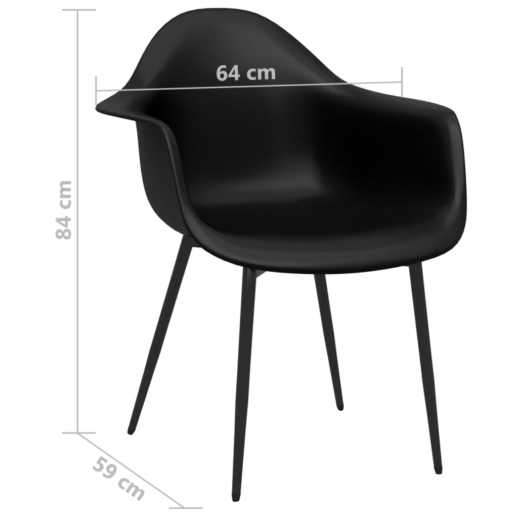 Chaises à manger lot de 4 noir PP - XIOS