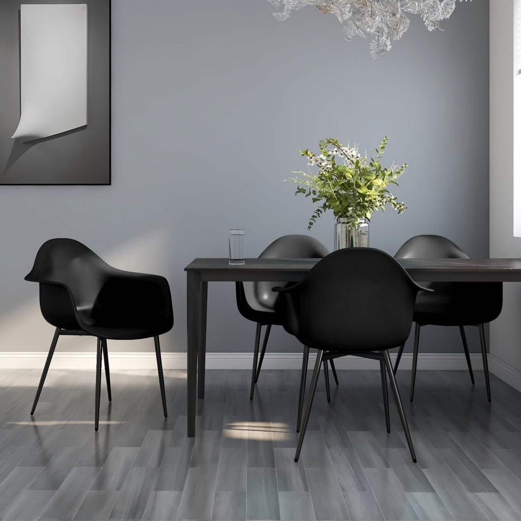 Chaises à manger lot de 4 noir PP - XIOS