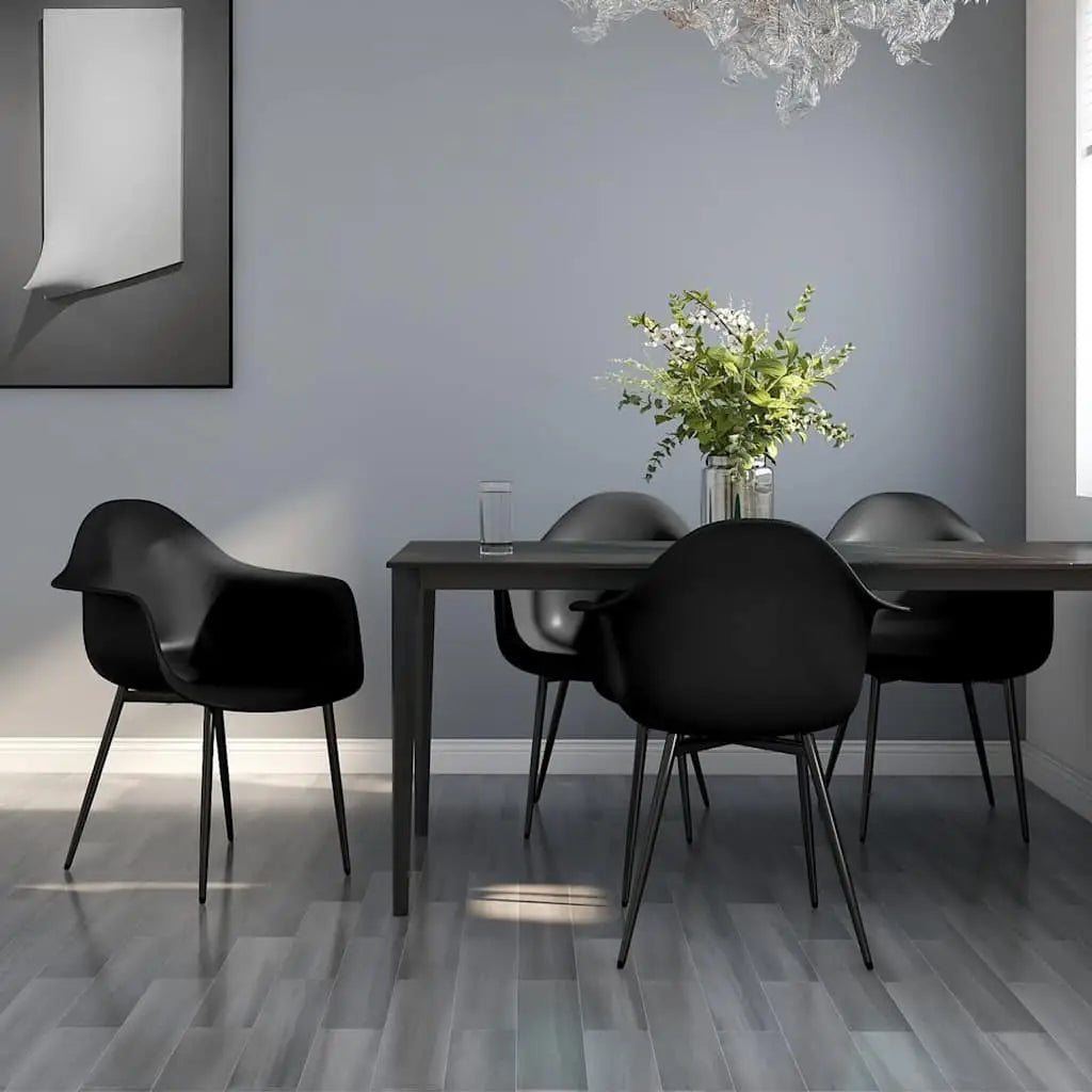 Chaises à manger lot de 4 noir PP - XIOS