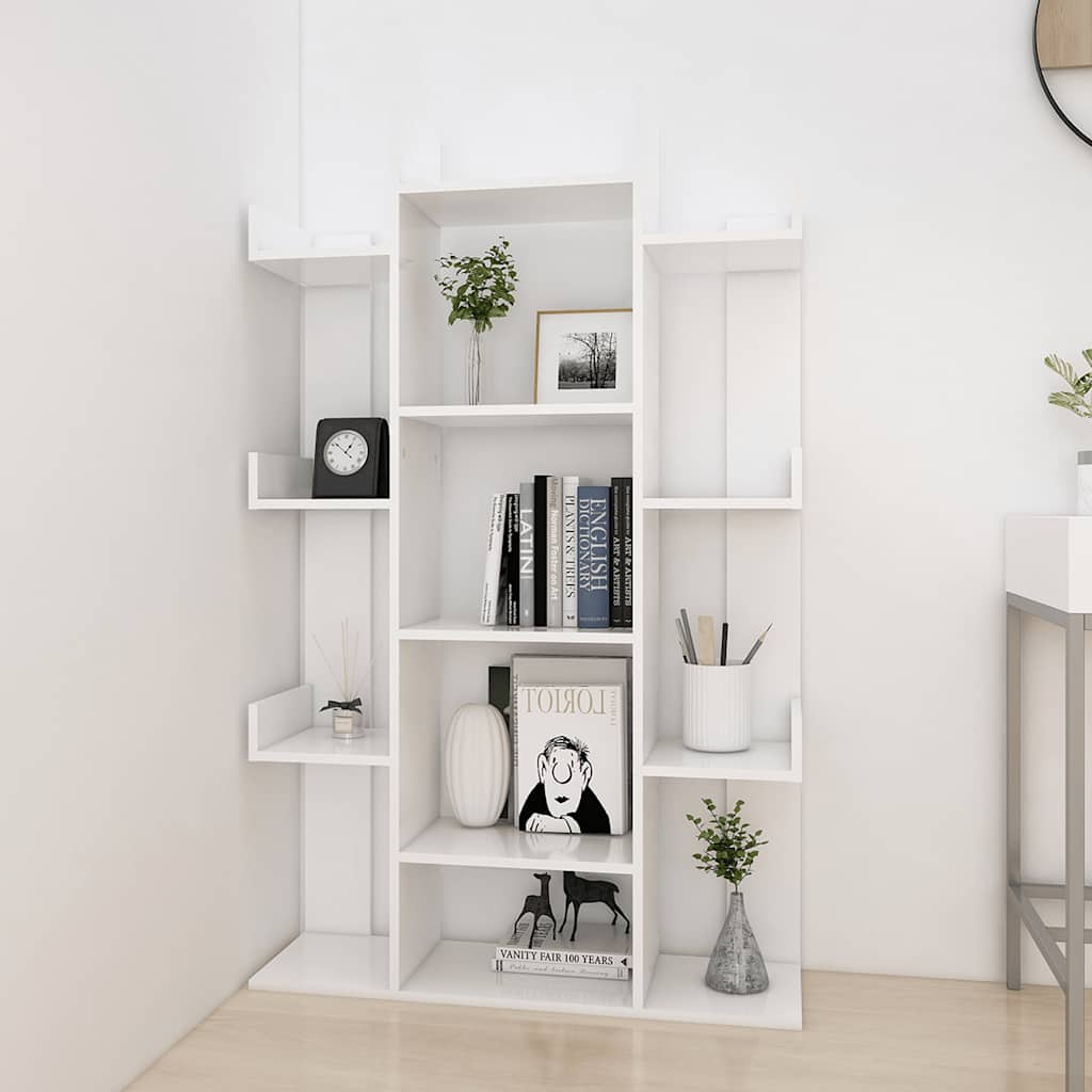 Bibliothèque Blanc 86x25,5x140 cm Bois d’ingénierie - XIOS