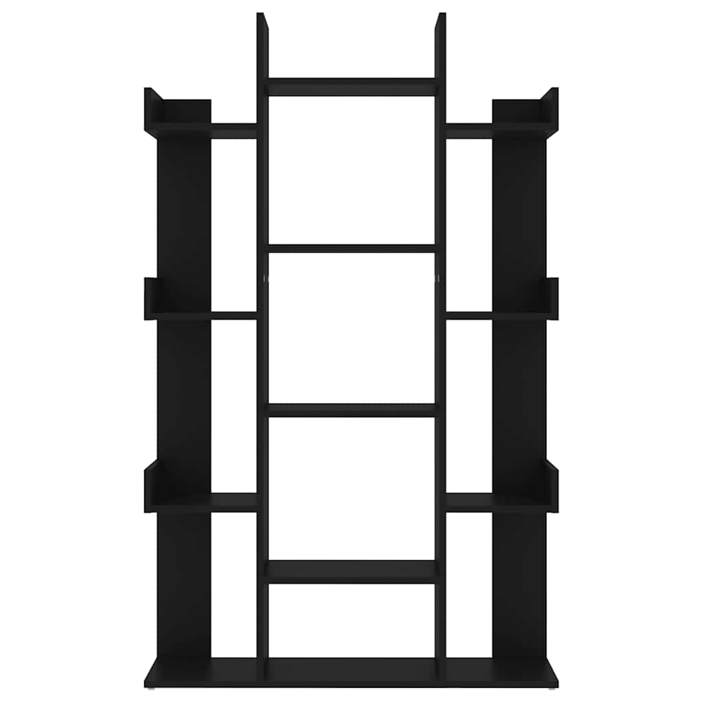 Bibliothèque Noir 86x25,5x140 cm Bois d’ingénierie - XIOS