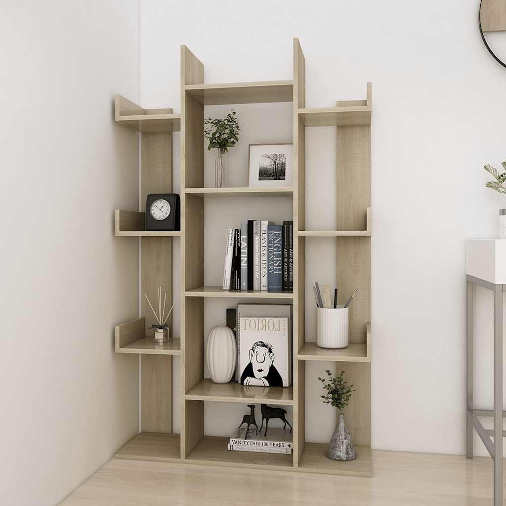 Bibliothèque Chêne Sonoma 86x25,5x140 cm Bois d’ingénierie - XIOS