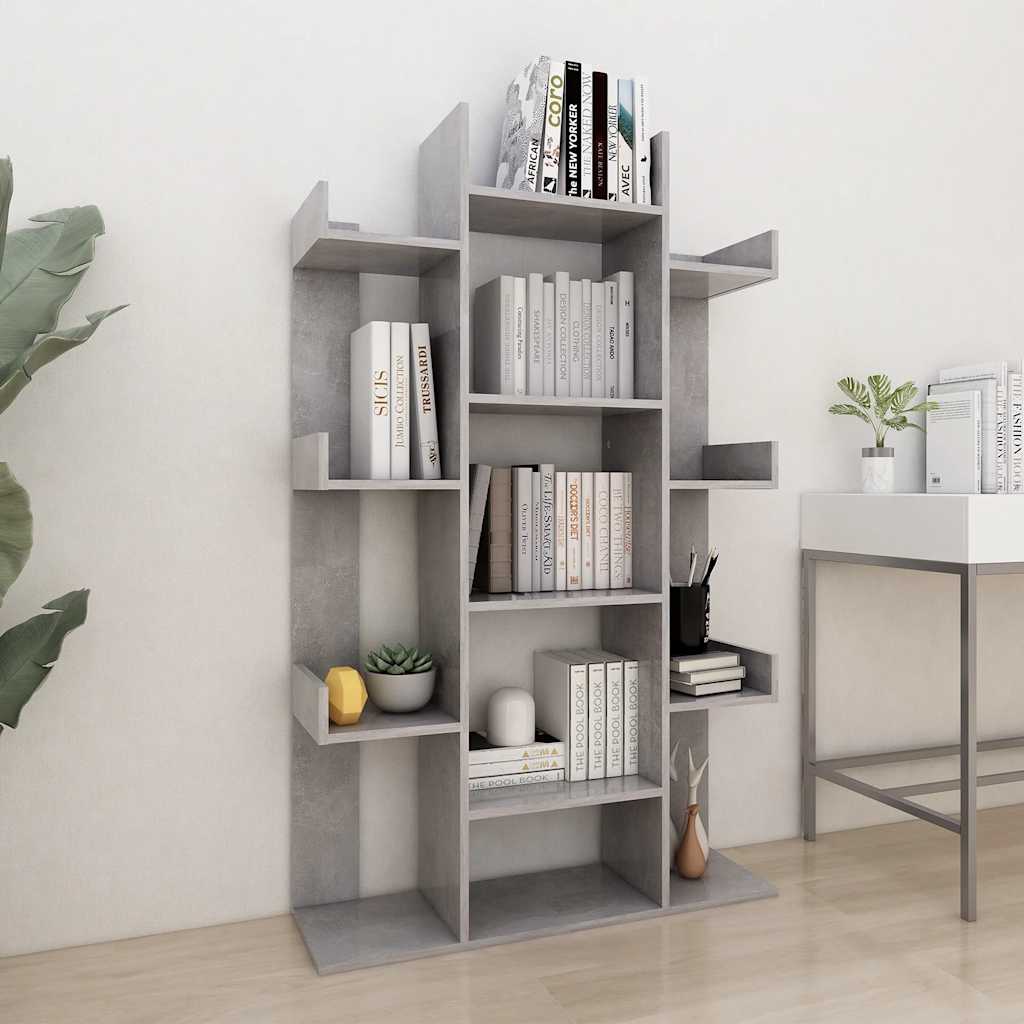 Bibliothèque Gris béton 86x25,5x140 cm Bois d’ingénierie - XIOS