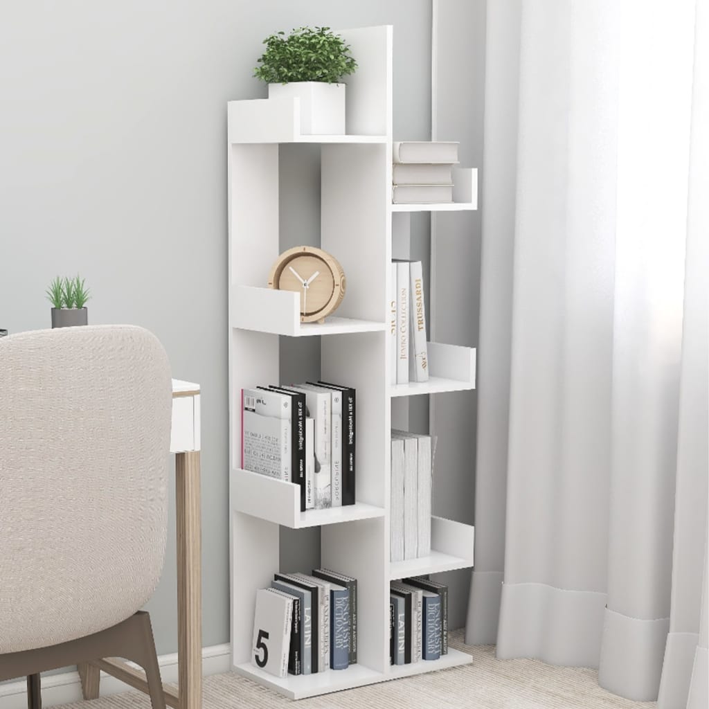 Bibliothèque Blanc 48x25,5x140 cm Bois d’ingénierie - XIOS