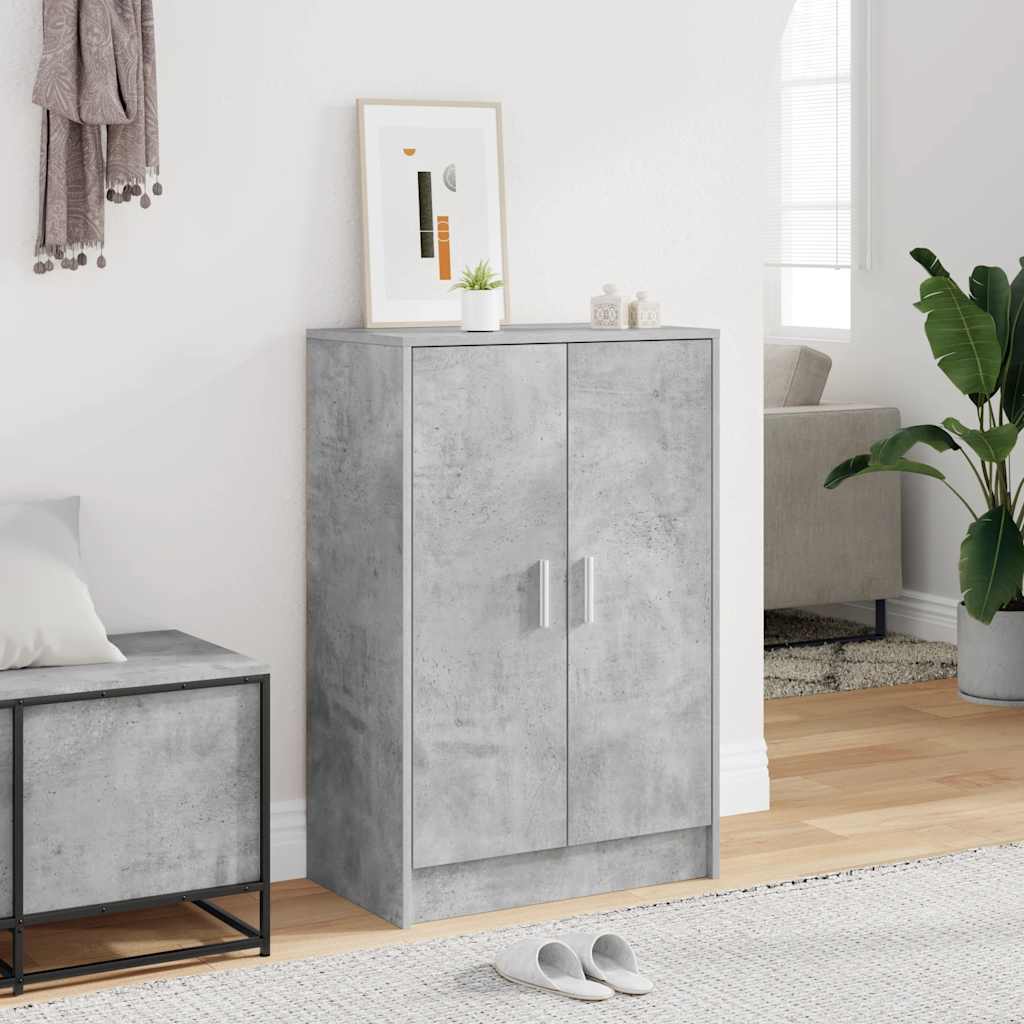 Armoire à chaussures Gris béton 60x35x92 cm Bois d’ingénierie
