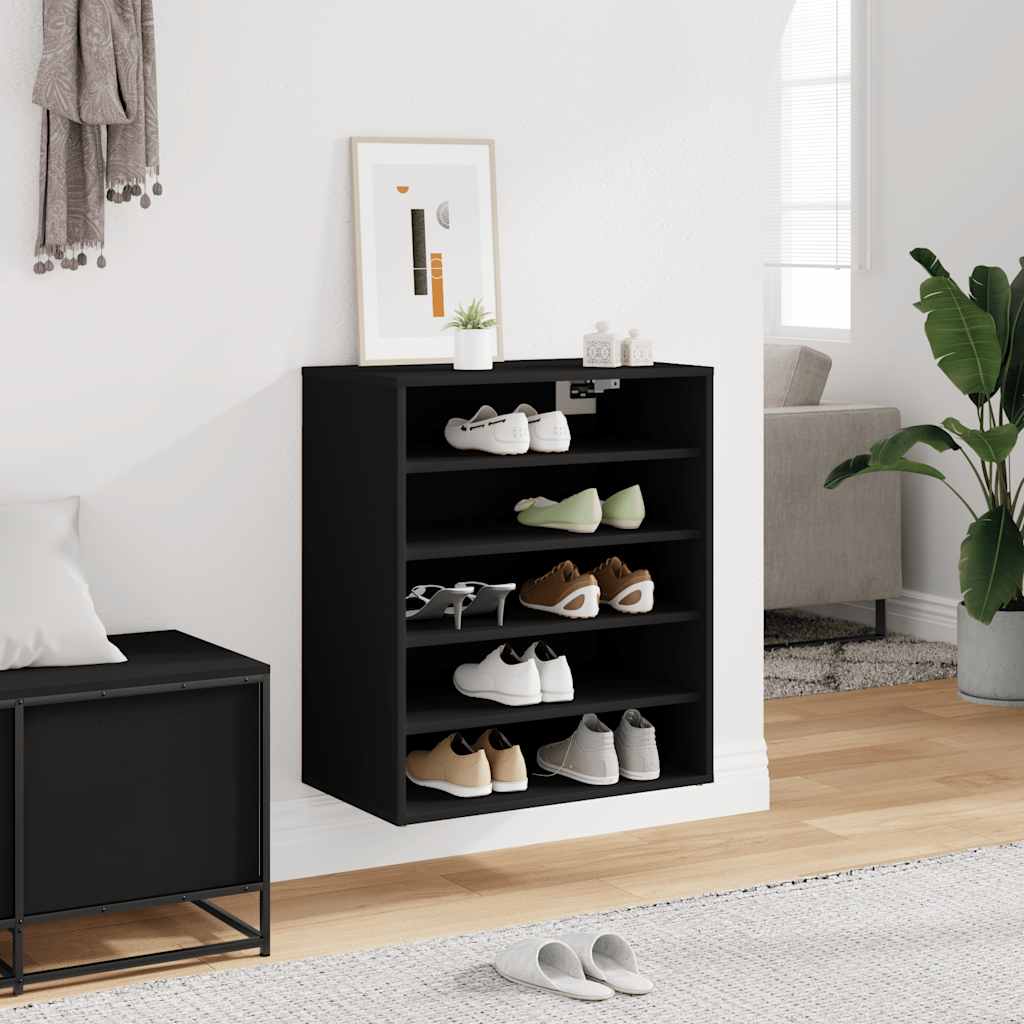 Armoire à chaussures Noir 60x35x70 cm Bois d’ingénierie - XIOS