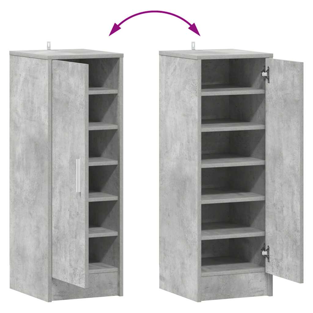 Armoire à chaussures Gris béton 32x35x92 cm Bois d’ingénierie - XIOS