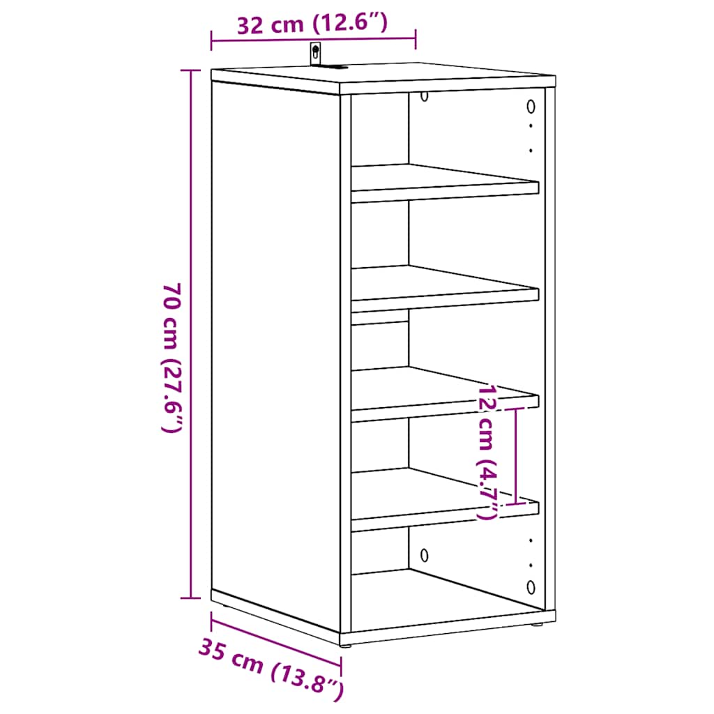 Armoire à chaussures Blanc 31,5x35x70 cm Bois d'ingénierie - XIOS