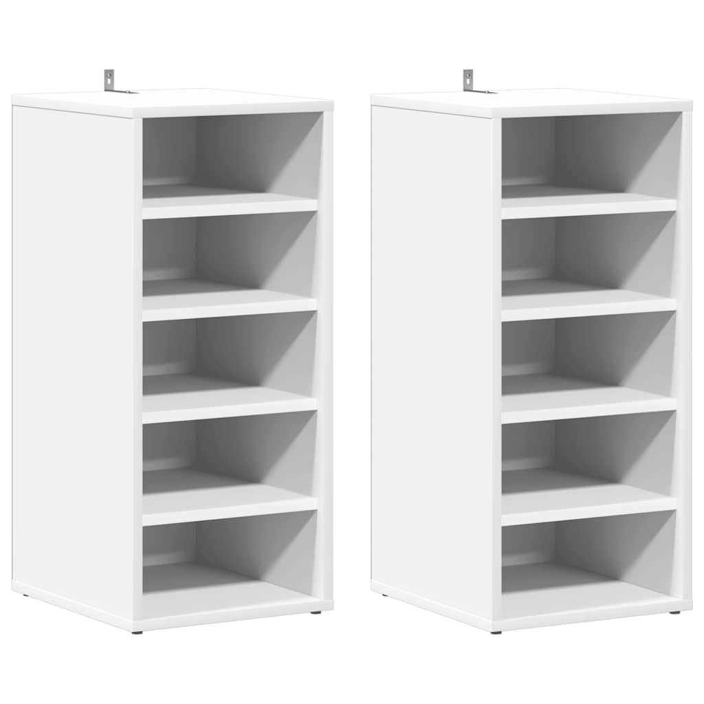 Armoires à chaussures 2pcs Blanc 31,5x35x70cm Bois d'ingénierie - XIOS