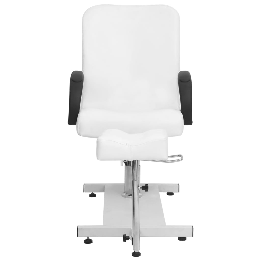 Fauteuil de massage et repose-pied Blanc 127x60x98cm Similicuir