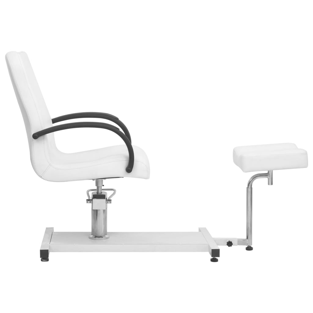 Fauteuil de massage et repose-pied Blanc 127x60x98cm Similicuir