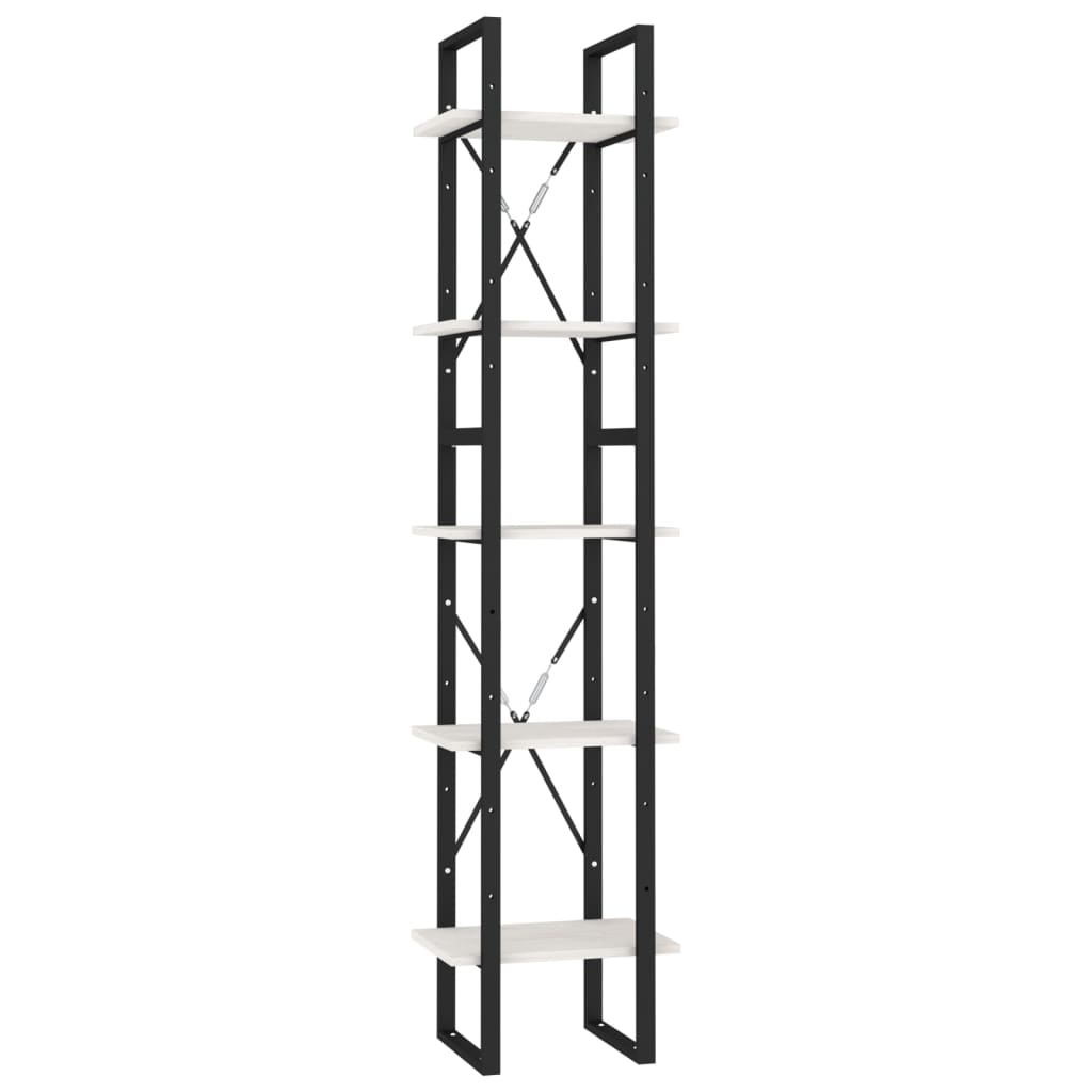 Bibliothèque à 5 niveaux Blanc 40x30x175 cm Bois de pin - XIOS