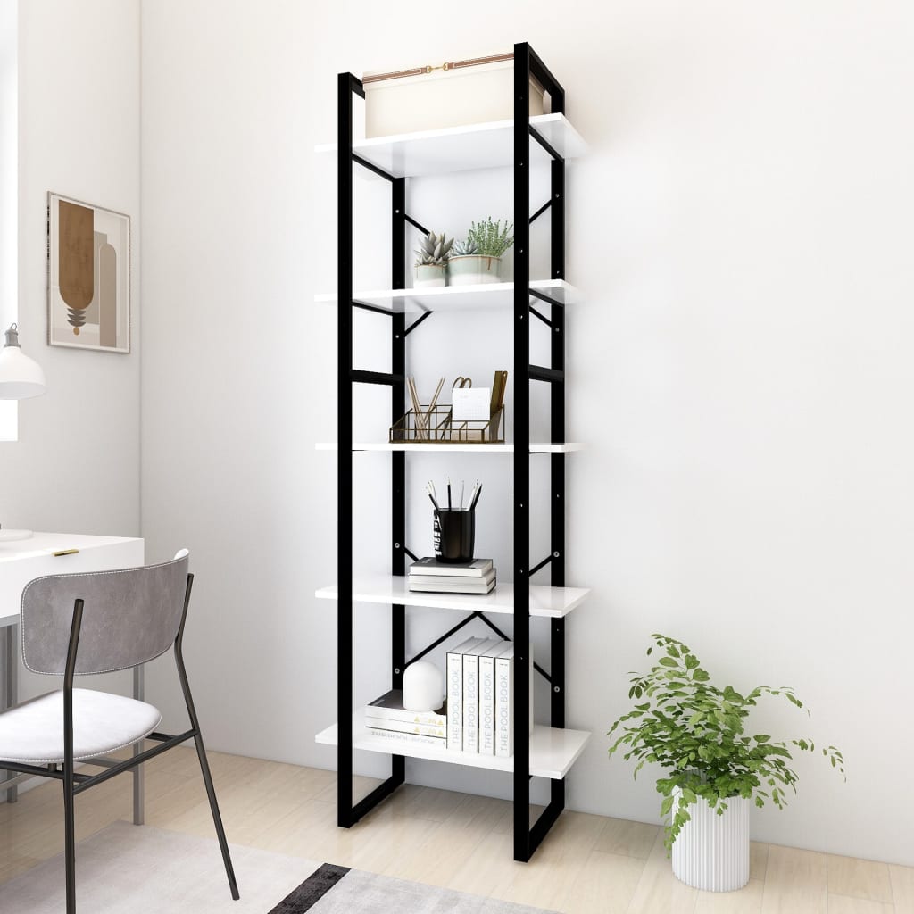 Bibliothèque à 5 niveaux Blanc 60x30x175 cm Bois ingénierie - XIOS
