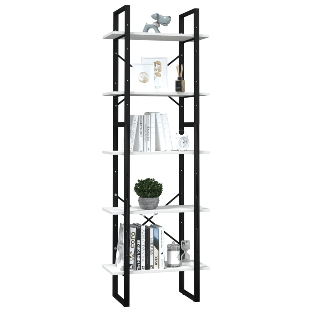 Bibliothèque à 5 niveaux Blanc 60x30x175 cm Bois de pin - XIOS