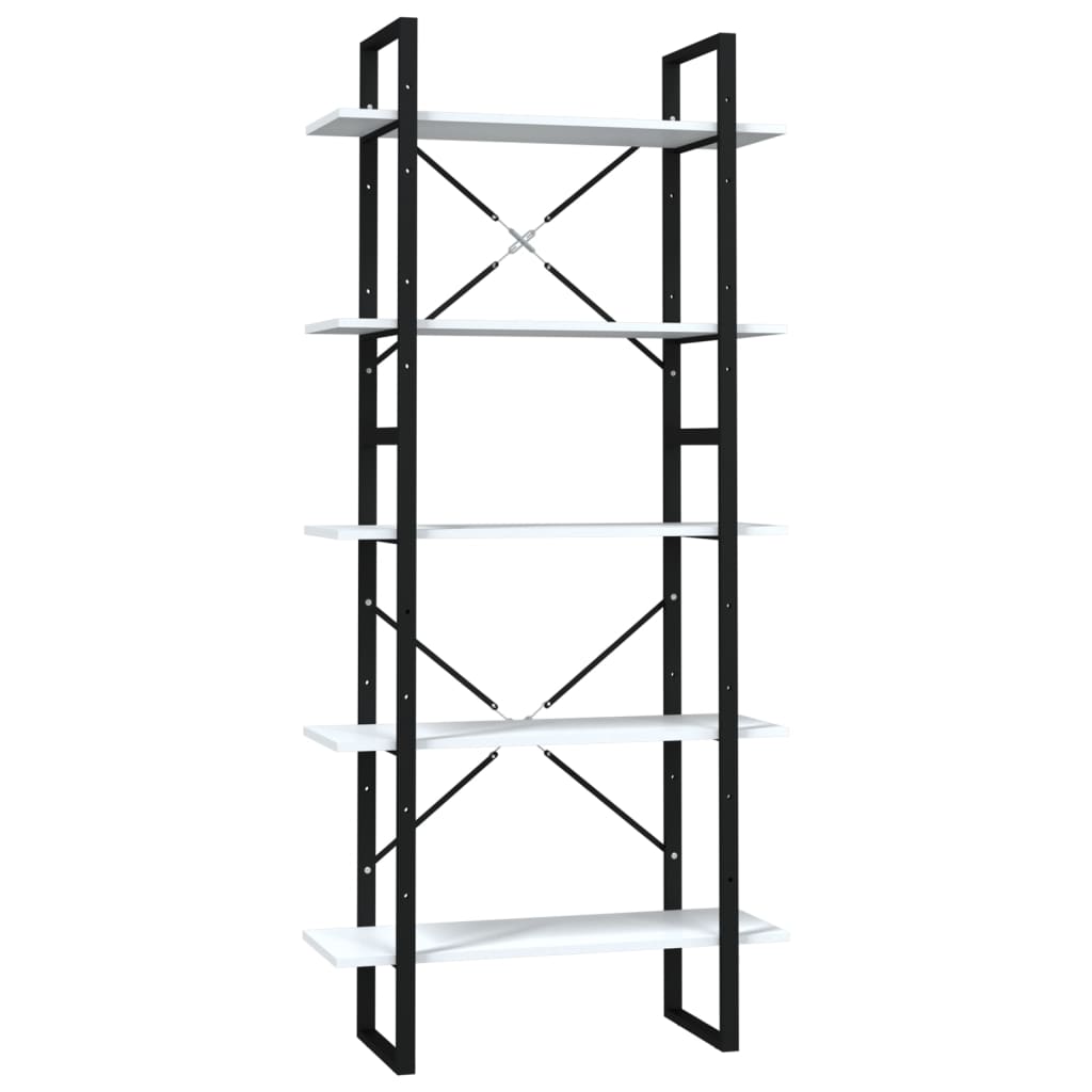 Bibliothèque à 5 niveaux Blanc 80x30x175 cm Bois d'ingénierie - XIOS