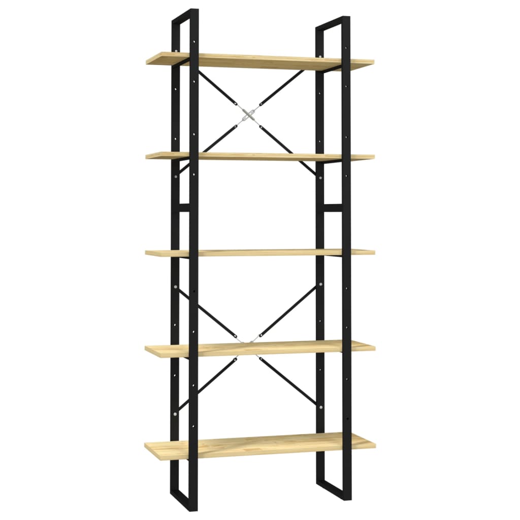 Bibliothèque à 5 niveaux 80x30x175 cm Bois de pin - XIOS