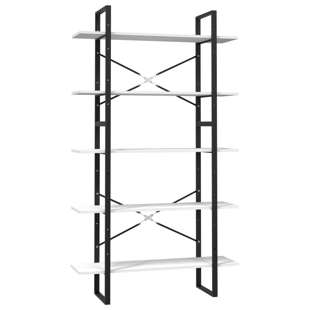 Bibliothèque à 5 niveaux Blanc 100x30x175 cm Bois de pin - XIOS