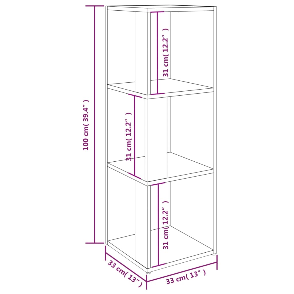 Armoire d'angle Chêne sonoma 33x33x100 cm Aggloméré - XIOS