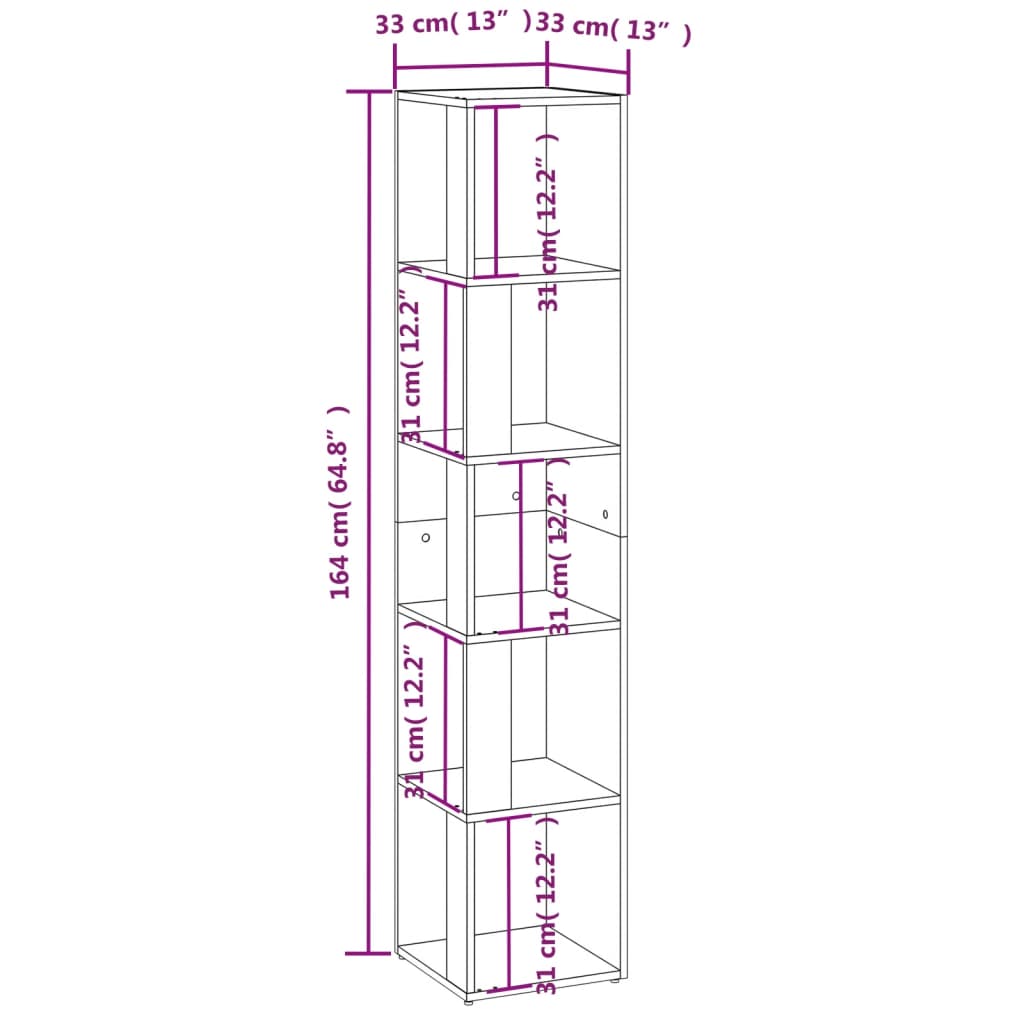 Armoire d'angle Chêne sonoma 33x33x164,5 cm Bois d'ingénierie - XIOS