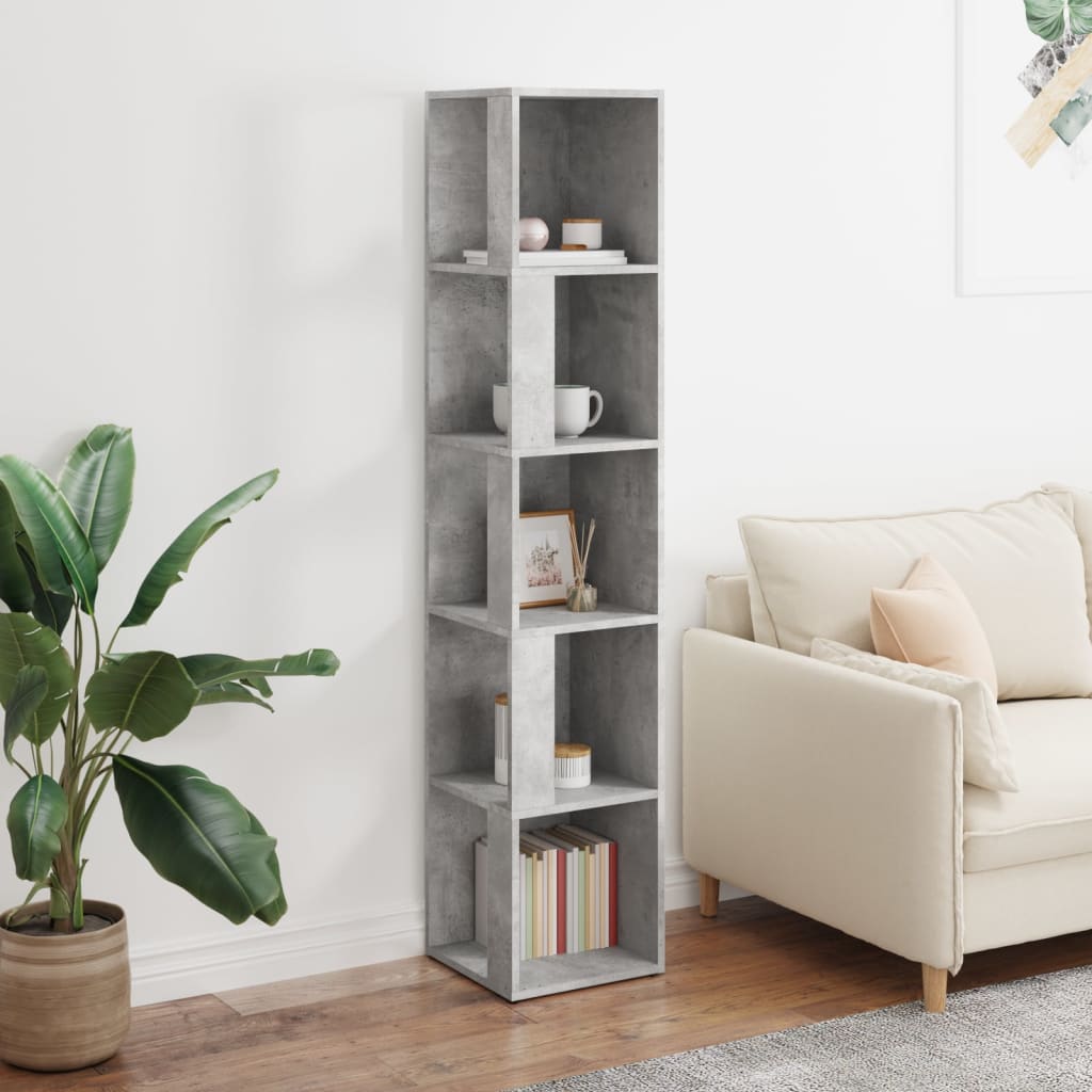 Armoire d'angle Gris béton 33x33x164,5 cm Bois d'ingénierie - XIOS