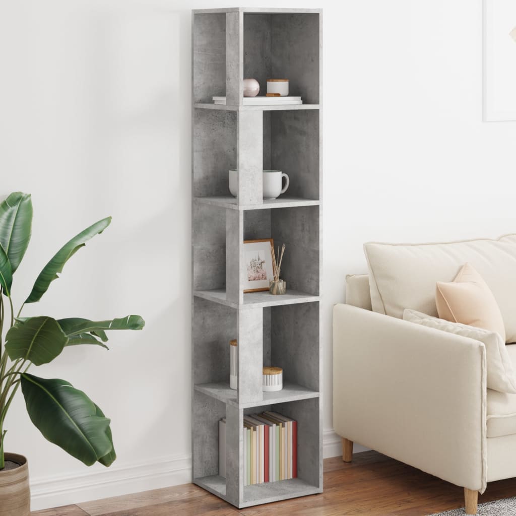 Armoire d'angle Gris béton 33x33x164,5 cm Bois d'ingénierie - XIOS