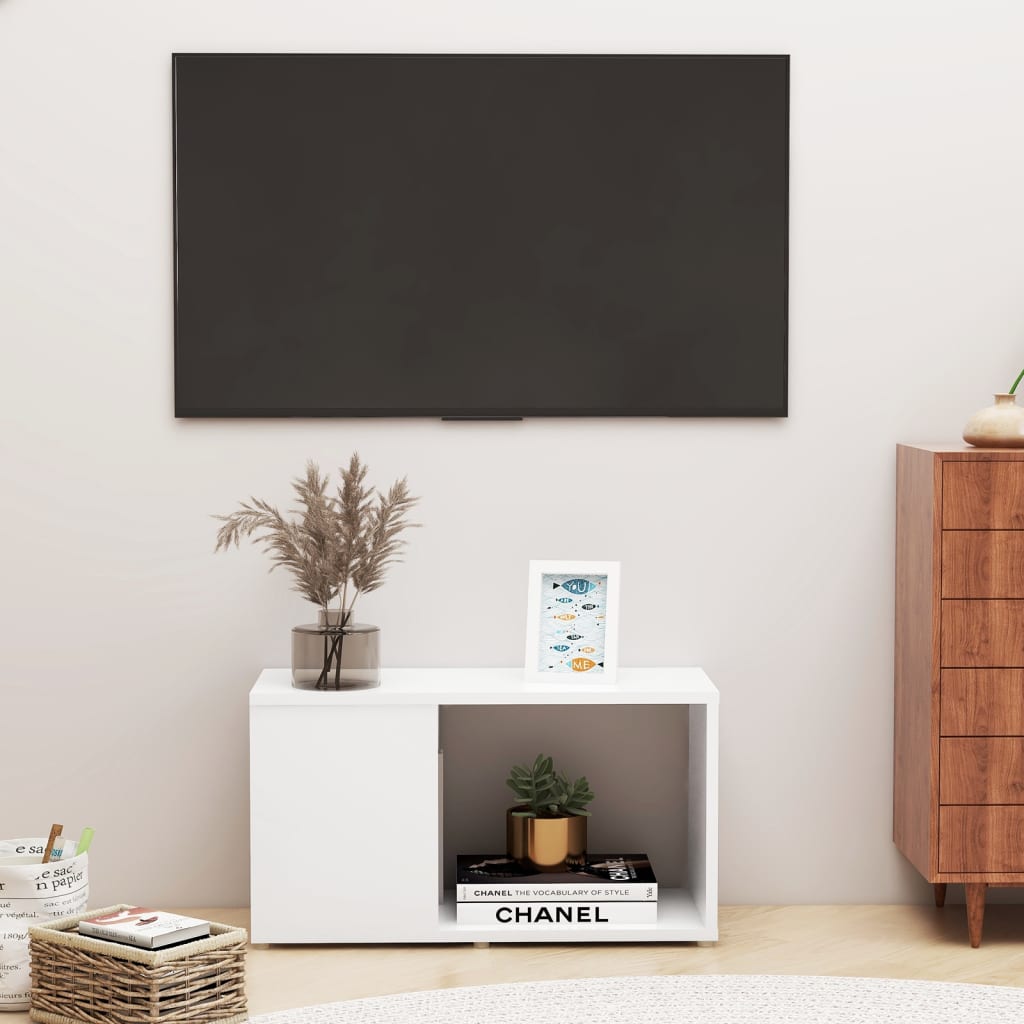 Meuble TV Blanc 60x24x32 cm Bois d'ingénierie - XIOS