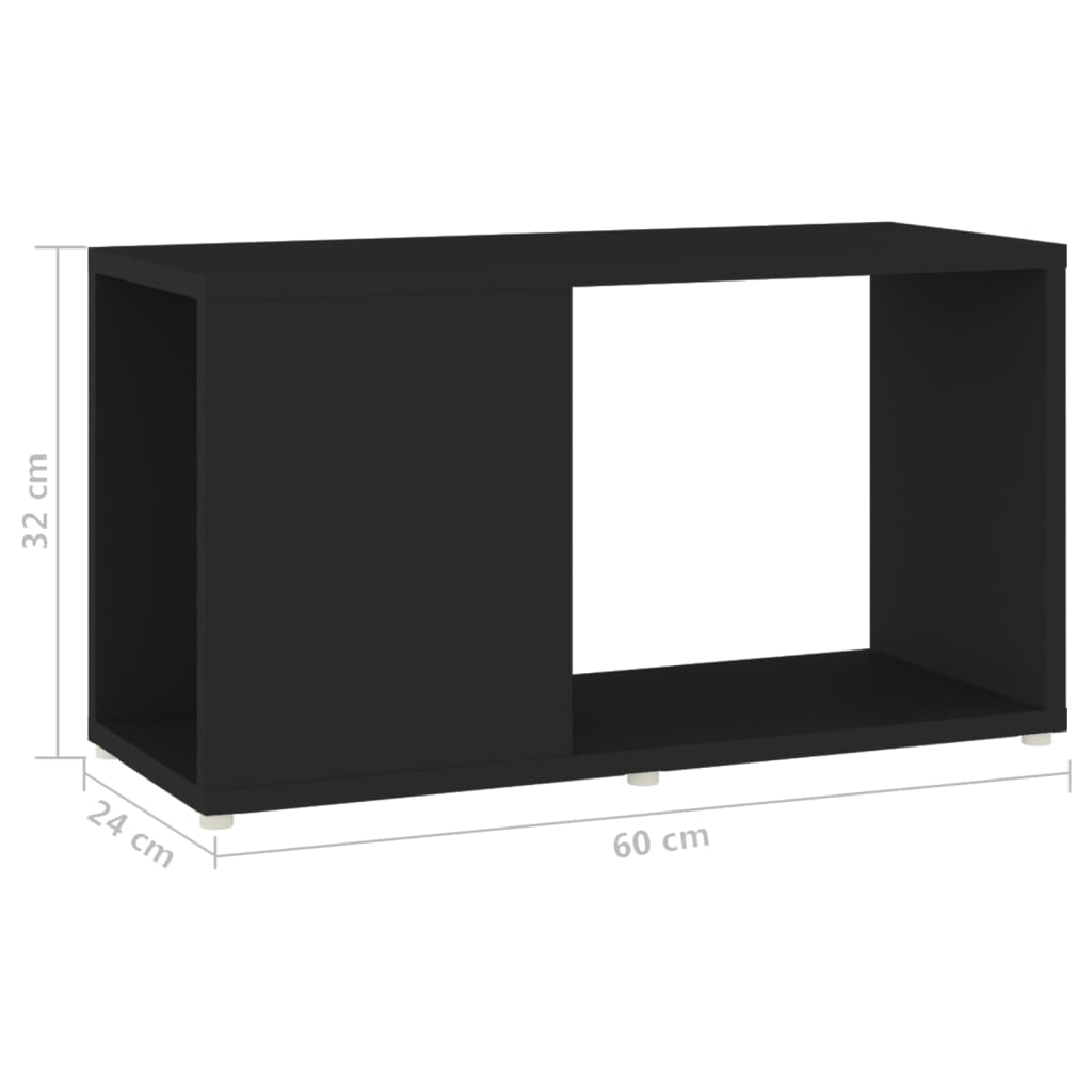Meuble TV Noir 60x24x32 cm Bois d'ingénierie - XIOS