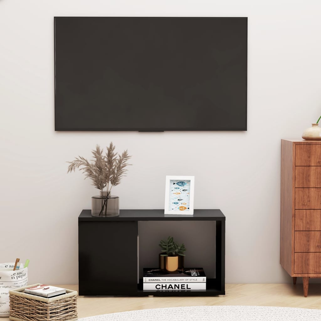 Meuble TV Noir 60x24x32 cm Bois d'ingénierie - XIOS