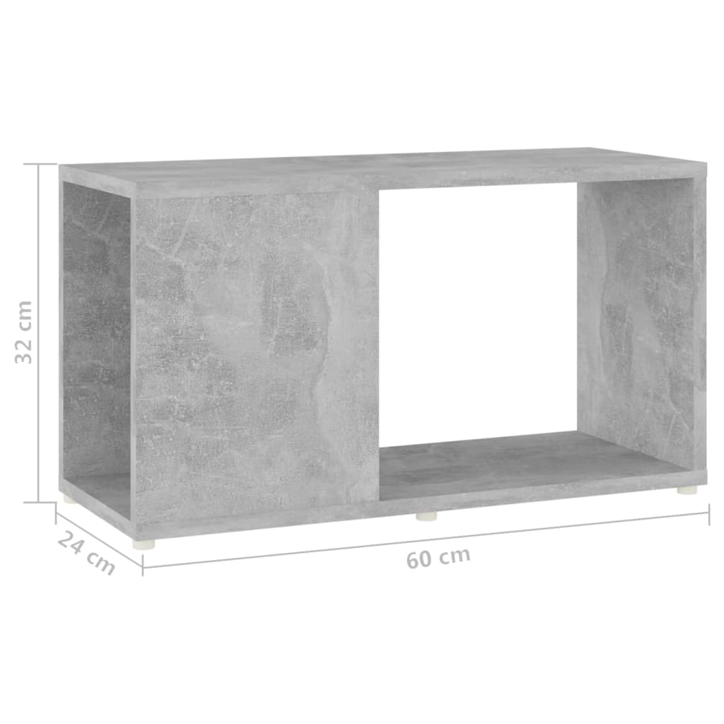 Meuble TV Gris béton 60x24x32 cm Bois d'ingénierie - XIOS