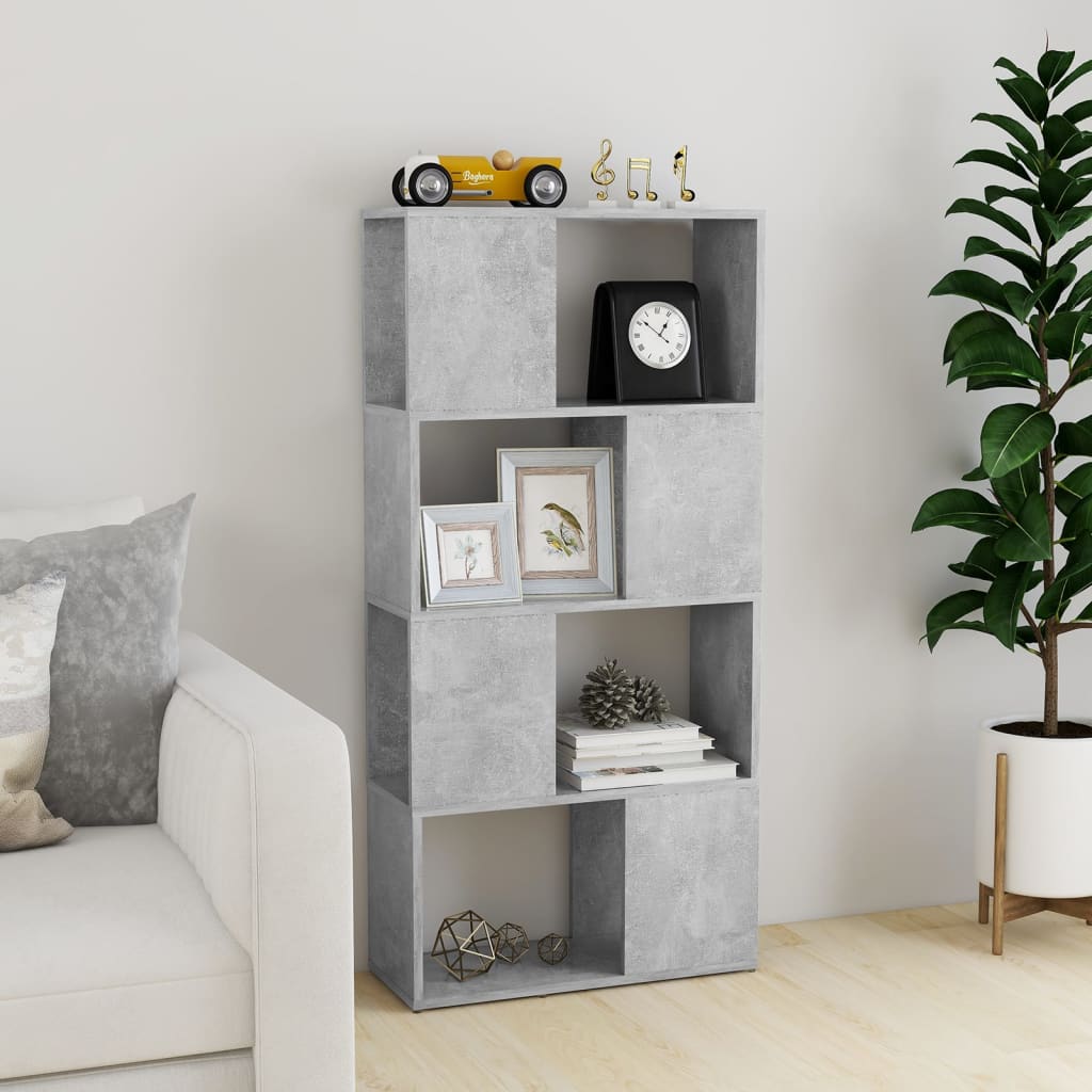 Bibliothèque/Séparateur de pièce Gris béton 60x24x124,5 cm - XIOS