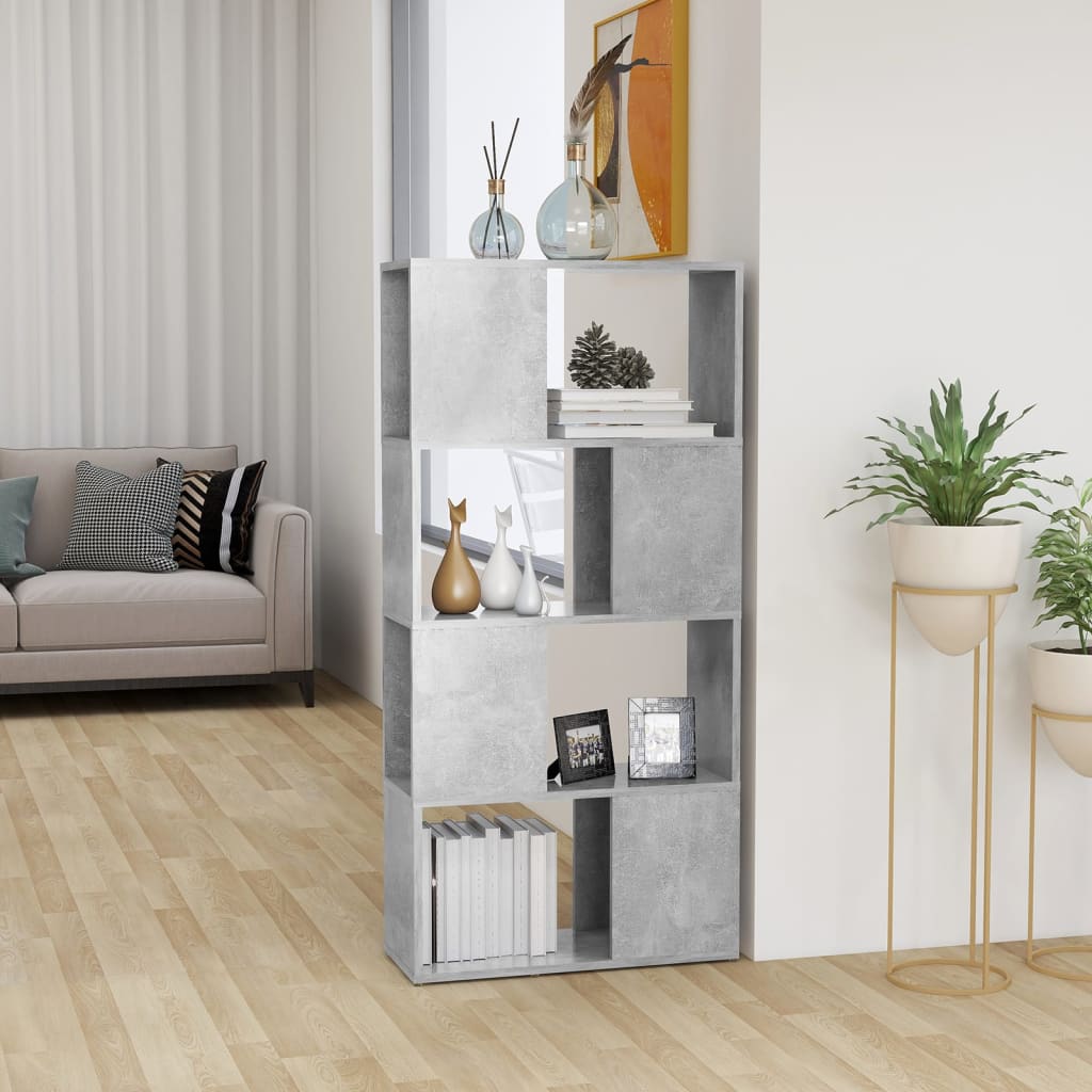 Bibliothèque/Séparateur de pièce Gris béton 60x24x124,5 cm - XIOS