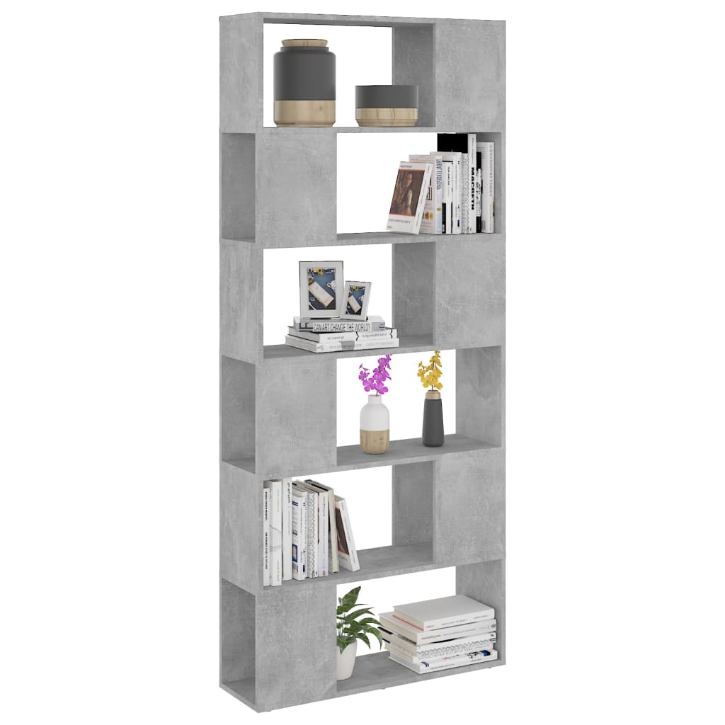 Bibliothèque/Séparateur de pièce Gris béton Bois d'ingénierie - XIOS