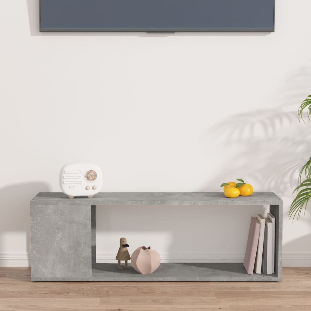 Meuble TV Gris béton 100x24x32 cm Bois d'ingénierie - XIOS