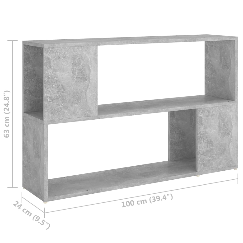 Bibliothèque Gris béton 100x24x63 cm Bois d'ingénierie - XIOS