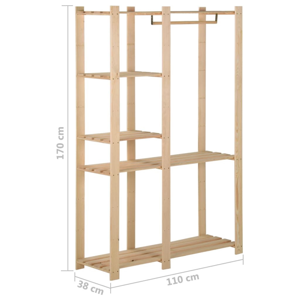 Porte-manteau 110x38x170 cm Bois de pin massif - XIOS