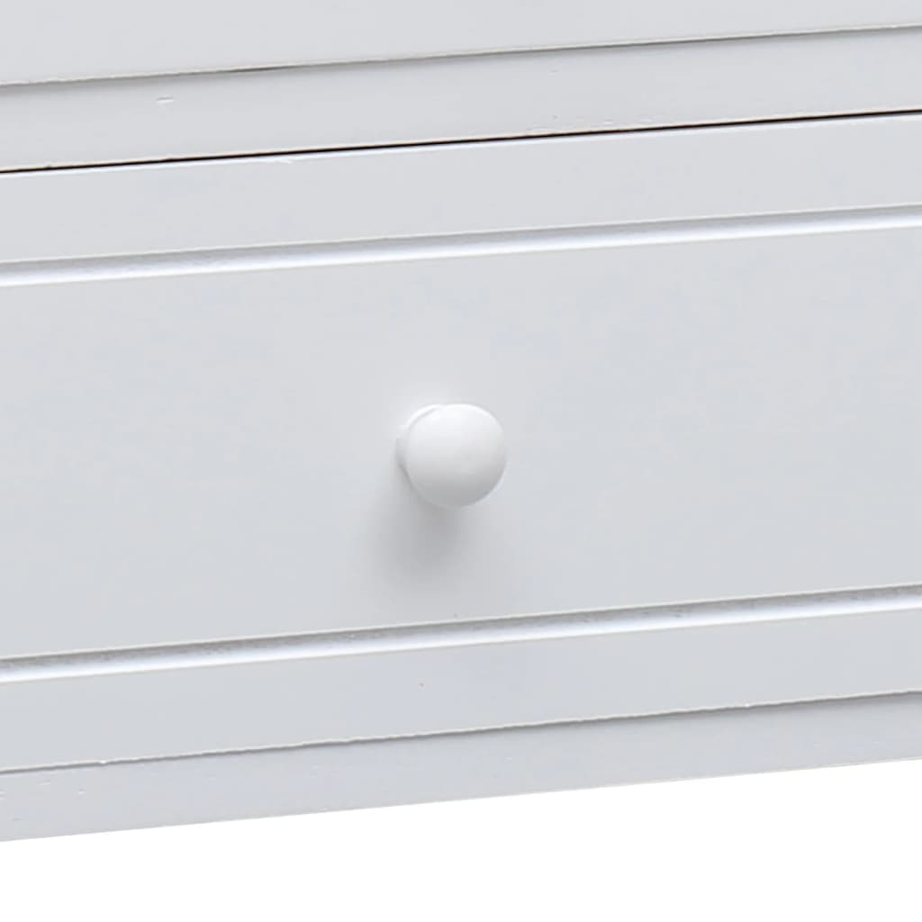 Meuble TV Blanc 108x30x40 cm Bois de Paulownia solide - XIOS