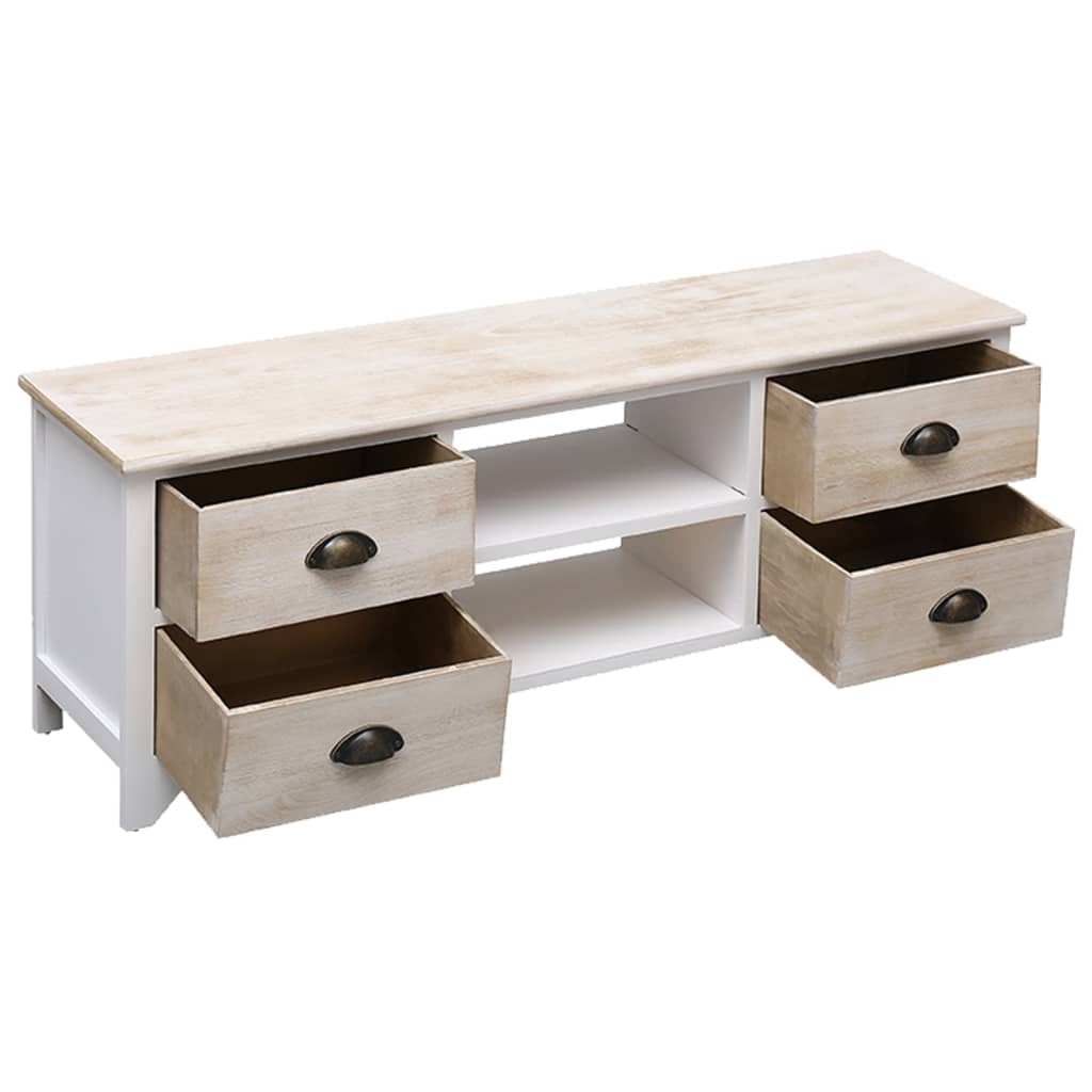 Meuble TV 108x30x40 cm Bois de Paulownia solide - XIOS